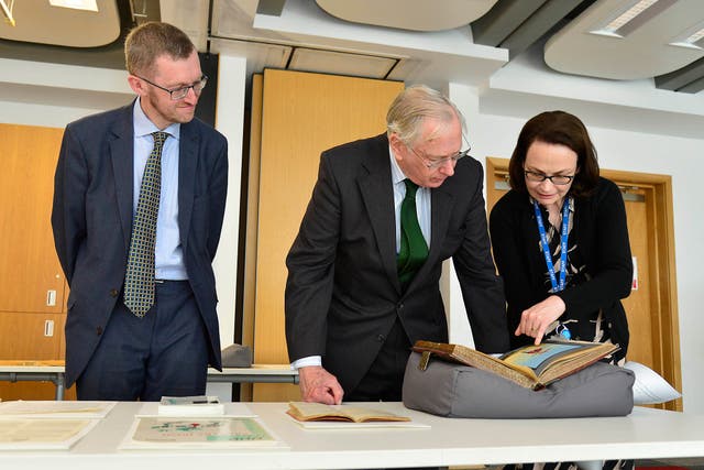 The Duke of Gloucester unveiled a commemorative plaque at the Public Records Office (Proni/PA)
