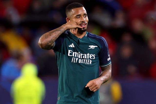 Gabriel Jesus scored another Champions League goal as Arsenal won at Sevilla (Isabel Infantes/PA)