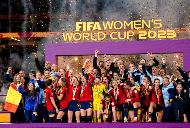 <p>Spain won the World Cup during a tournament held in New Zealand and Australia </p>