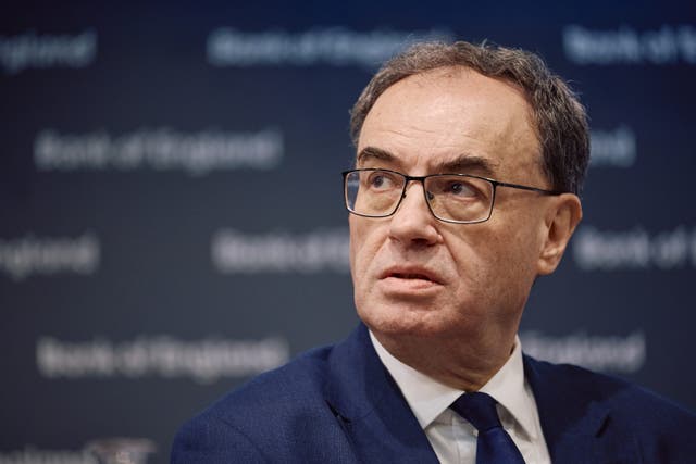 Governor of the Bank of England Andrew Bailey (Benjamin Cremel/PA)