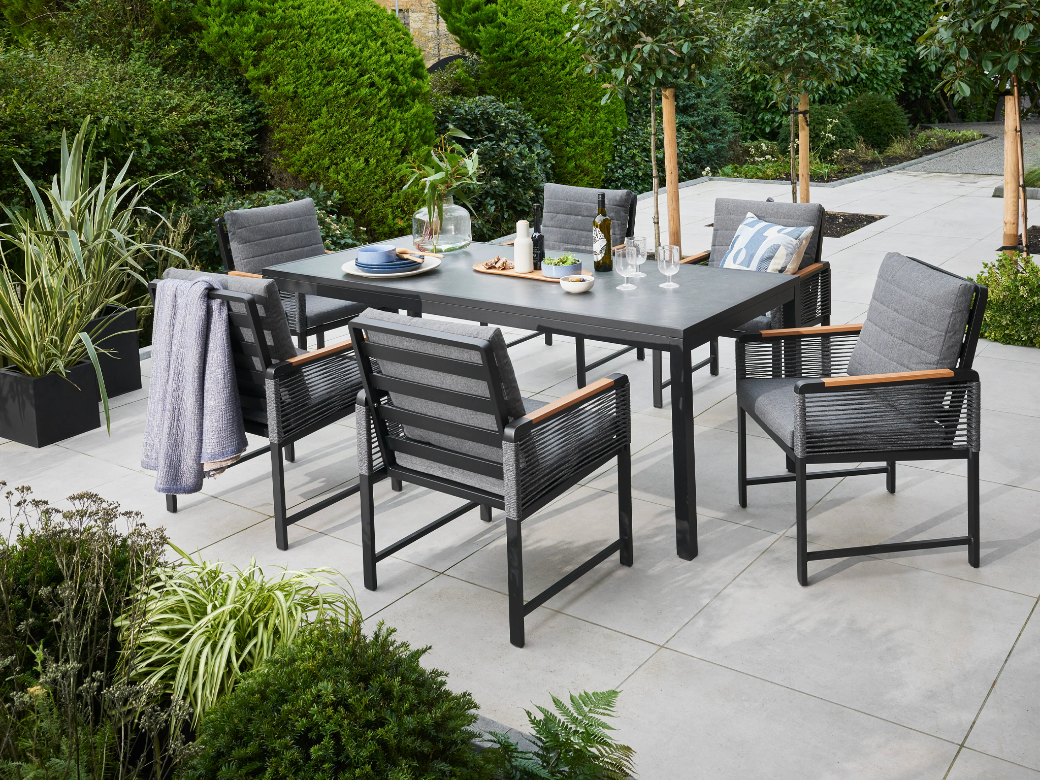 Norfolk leisure bellmount six seater dining set, now available at Wickes.co.uk