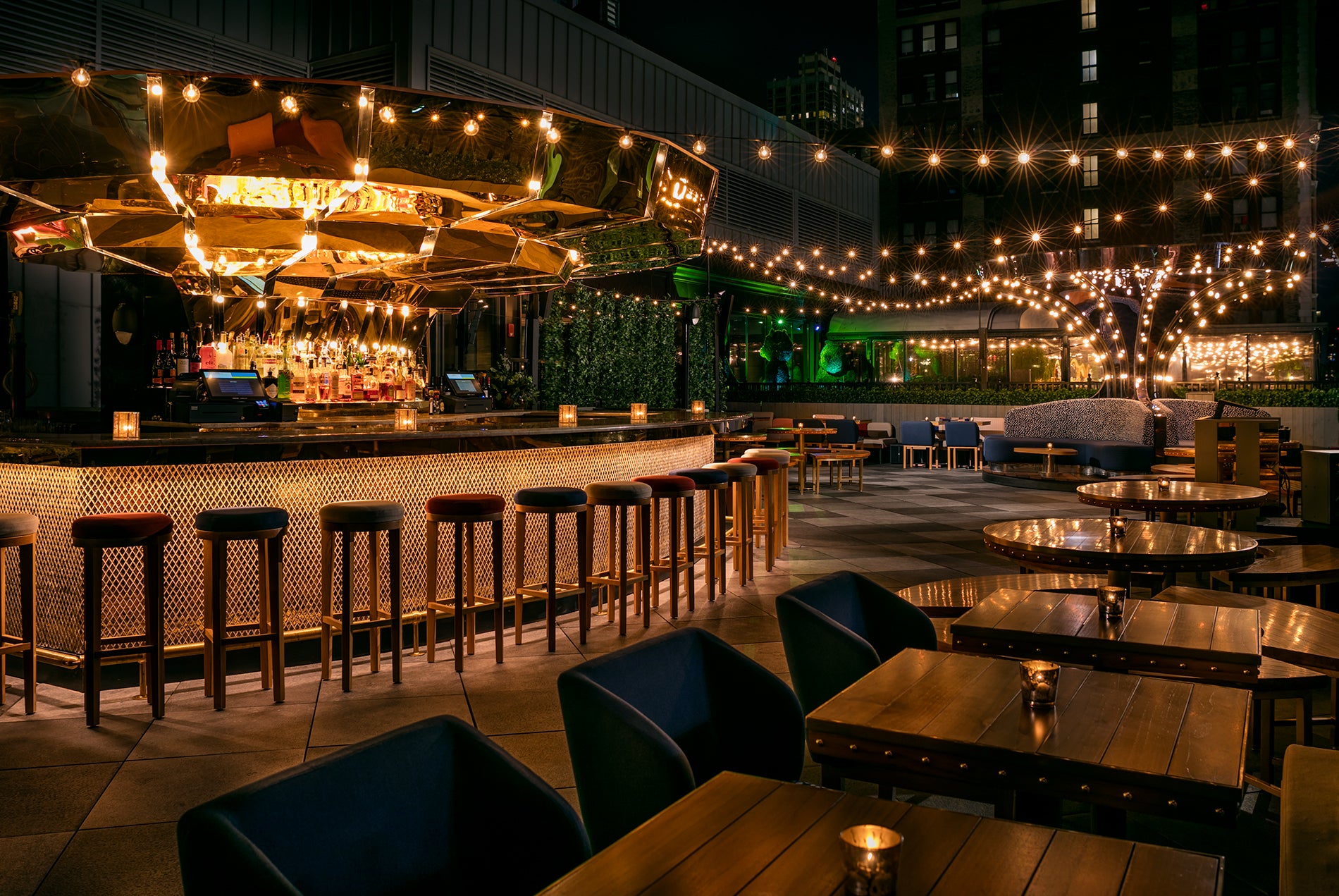 Head to the Moxy rooftop for happy hour cocktails