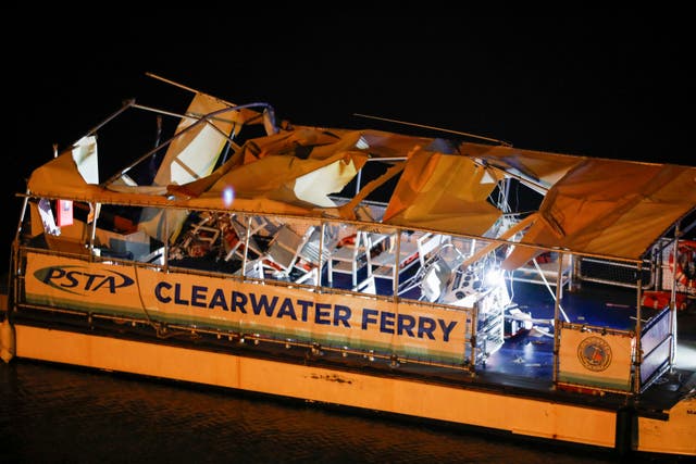 <p>An investigation is now underway after one man died and 10 others were injured when a private boat slammed into a  Clearwater Ferry in Florida Sunday night</p>