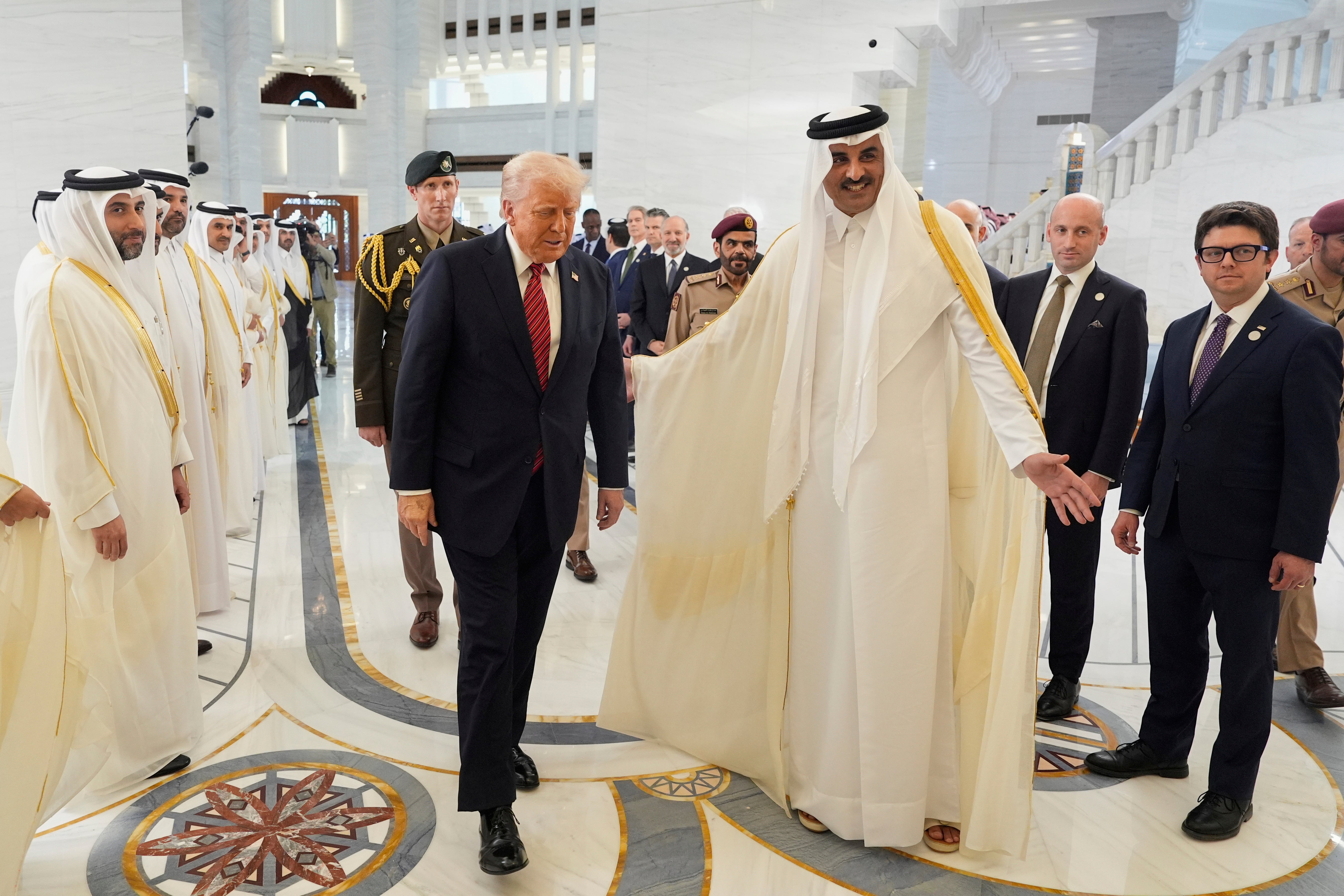 ‘Handsome’ Sheikh Tamim bin Hamad al-Thani with Donald Trump on Wednesday