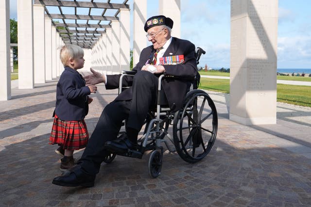 D-Day veteran and ambassador for the British Normandy Memorial, Ken Hay, 99, at the British Normandy Memorial in Ver-sur-Mer, France (Gareth Fuller/PA)