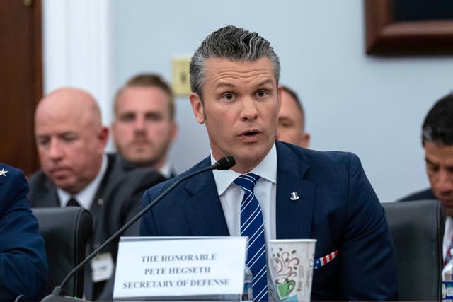 <p>Department of Defense Secretary Pete Hegseth testifies before the House Committee on Appropriations subcommittee oversight hearing on the Department of Defense, on Capitol Hill in Washington, Tuesday, June 10, 2025</p>