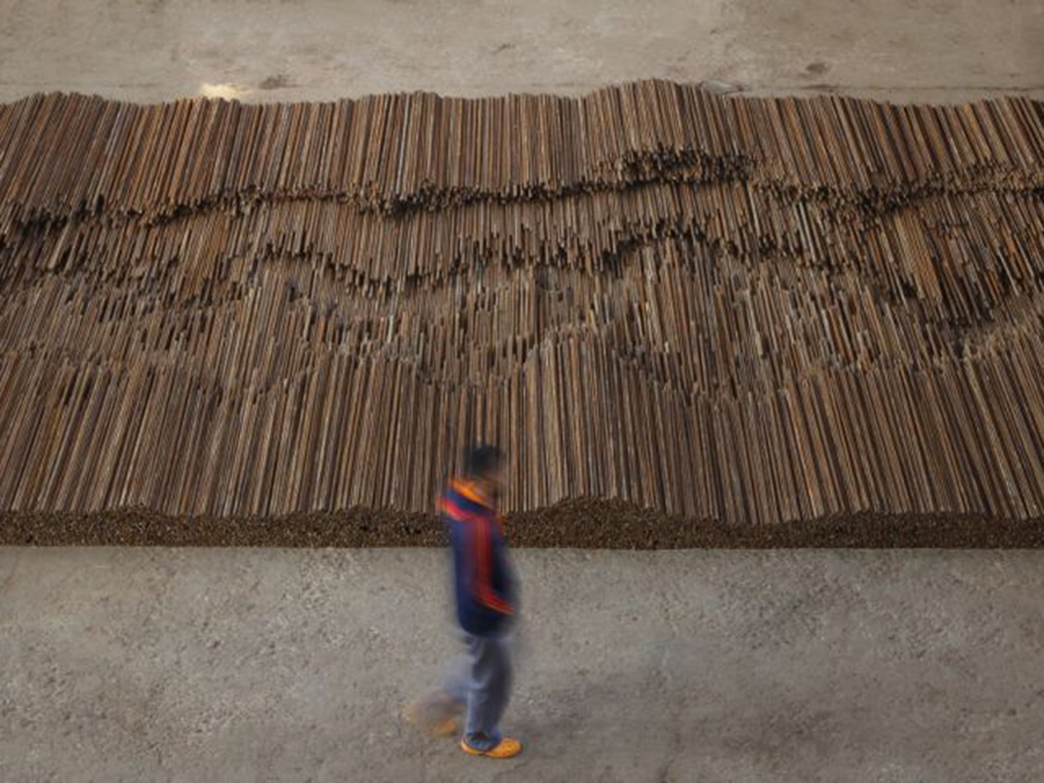 Ai Weiwei’s ‘Straight’ was made with the remnants of buildings damaged in an earthquake, weighing in at 96 tonnes